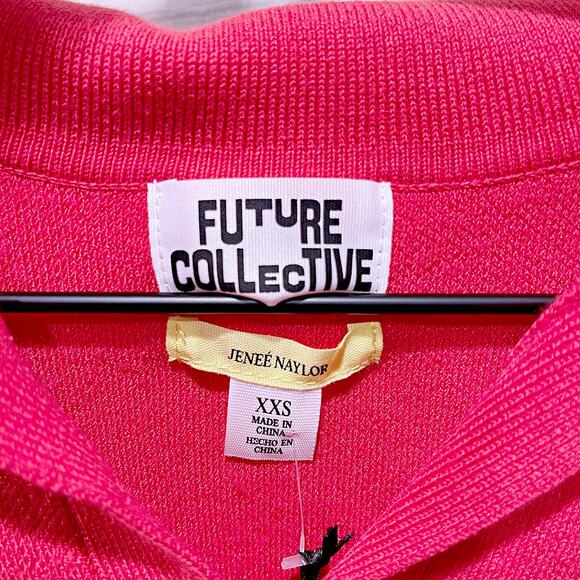 Future Collective x Jenee Naylor Cropped Knit Polo Short Sleeve Red Womens XXS - Picture 5 of 7